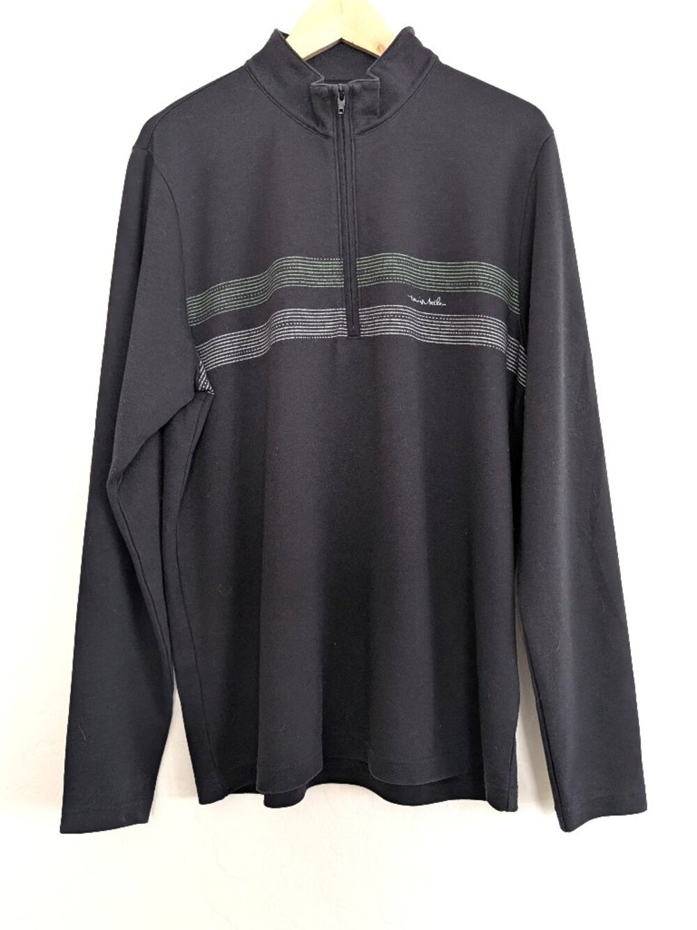 TRAVIS MATHEW Pullover Men's L Nautical Adventure Black 1/2 Zip Golf Pullover